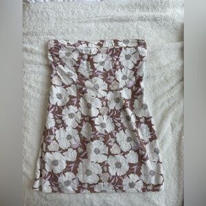 Abercrombie & Fitch Cream Strapless Sheath Dress